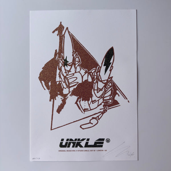 UNKLE Pointman Glitter A3 Print - Khaki