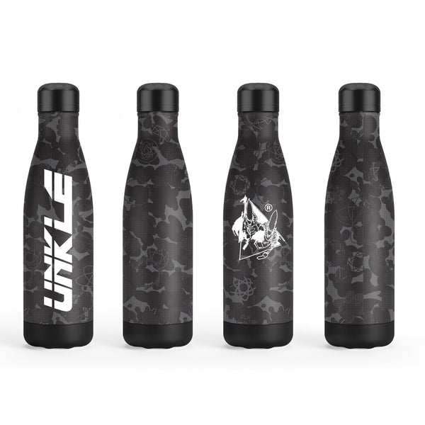 Classic UNKLE Logos Black Camo Print Water Bottle (Black)