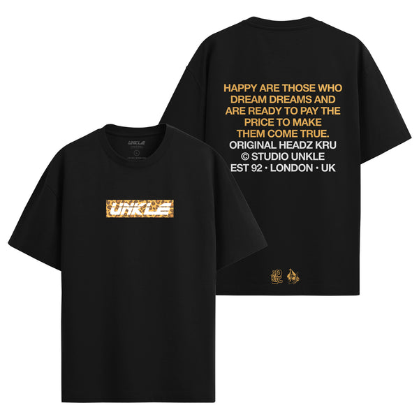 003 UNKLE Classic Leopard Print Box Logo T-Shirt (Black) - PUFF