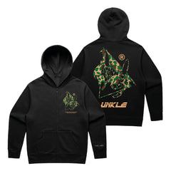 UNKLE Camo Leopard Print Pointman Zip Hood (Black) - PUFF