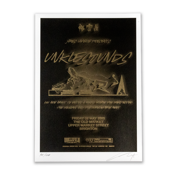 UNKLE SOUNDS Brighton Show - Gold Foil - A3 Print