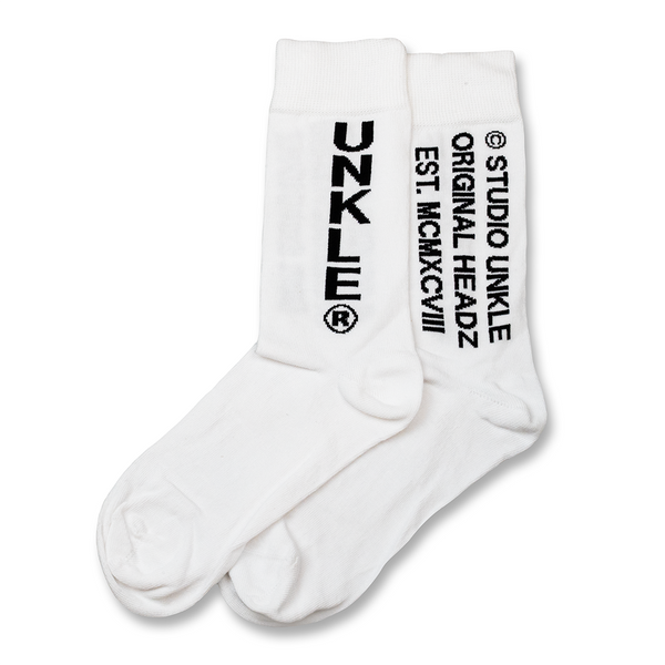 Studio Unkle - New Text Logo - Sock - White