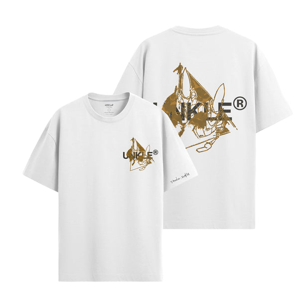 001 UNKLE New Text Logo - Halftone Camo T-Shirt (White)