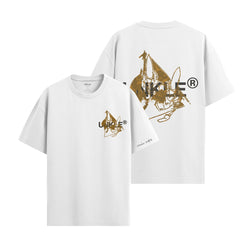 001 UNKLE New Text Logo - Halftone Camo T-Shirt (White)