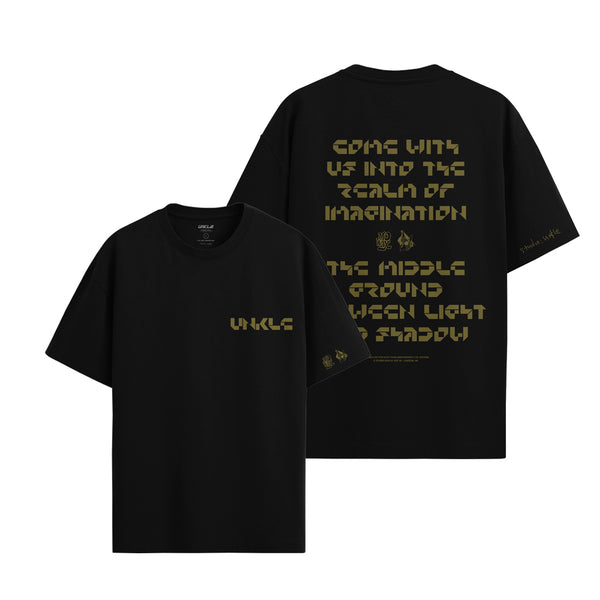 002 Come with Us - Psyence Fiction Text T-Shirt (Black)