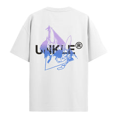 UNKLE New Text Logo - Violet Fade T-Shirt (White)