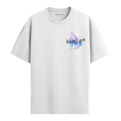 UNKLE New Text Logo - Violet Fade T-Shirt (White)