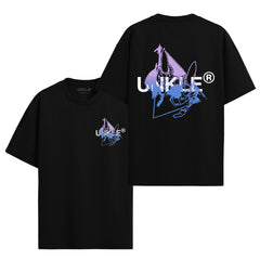 UNKLE New Text Logo - Violet Fade T-Shirt (Black)