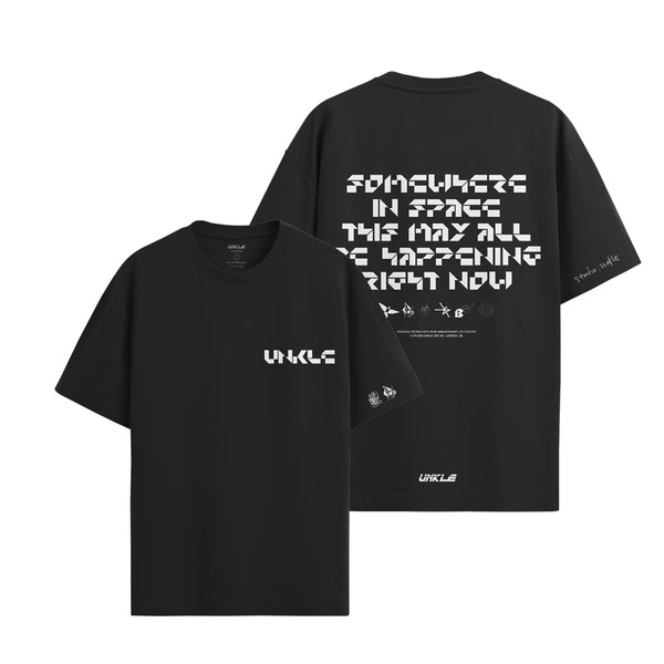 003 Somewhere in Space - Psyence Fiction Text T-Shirt (Black)