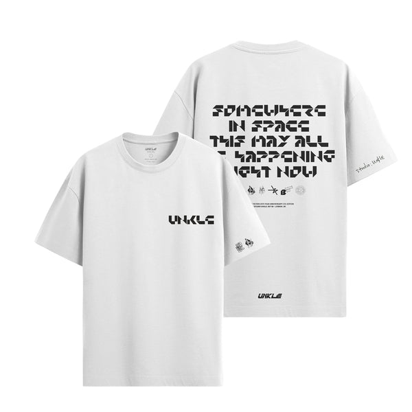 003 Somewhere in Space - Psyence Fiction Text T-Shirt (White)